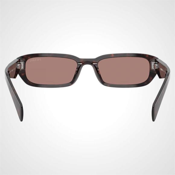 New PRADA Sunglasses Brown Tortoise Symbole Logo Rectangle w/ Case - Picture 5 of 6